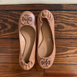 Tan Tory Burch Flats